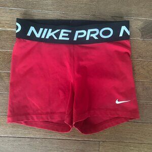 Nike Pro Shorts, Women's Small. Red.